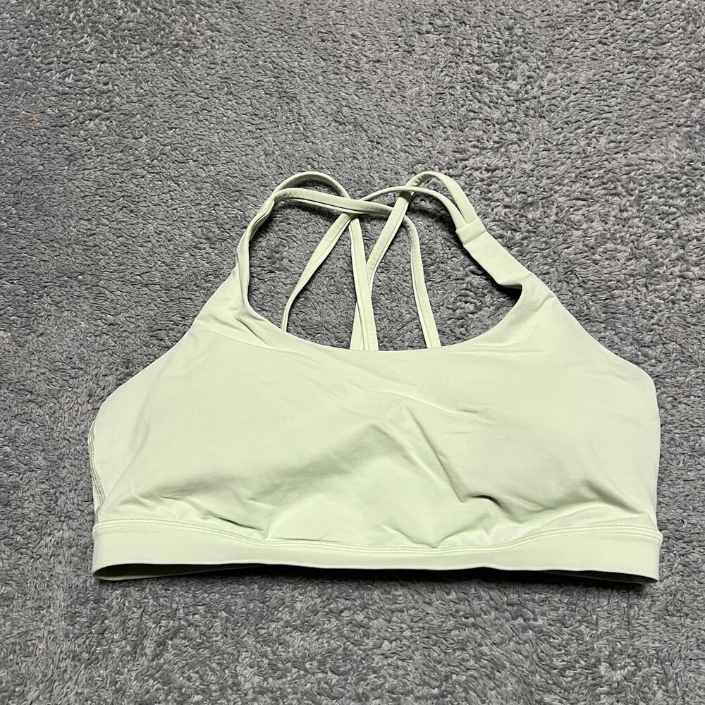 Lululemon Sports Bra Women 12 Energy Bra Medium Support Style W2540S Green